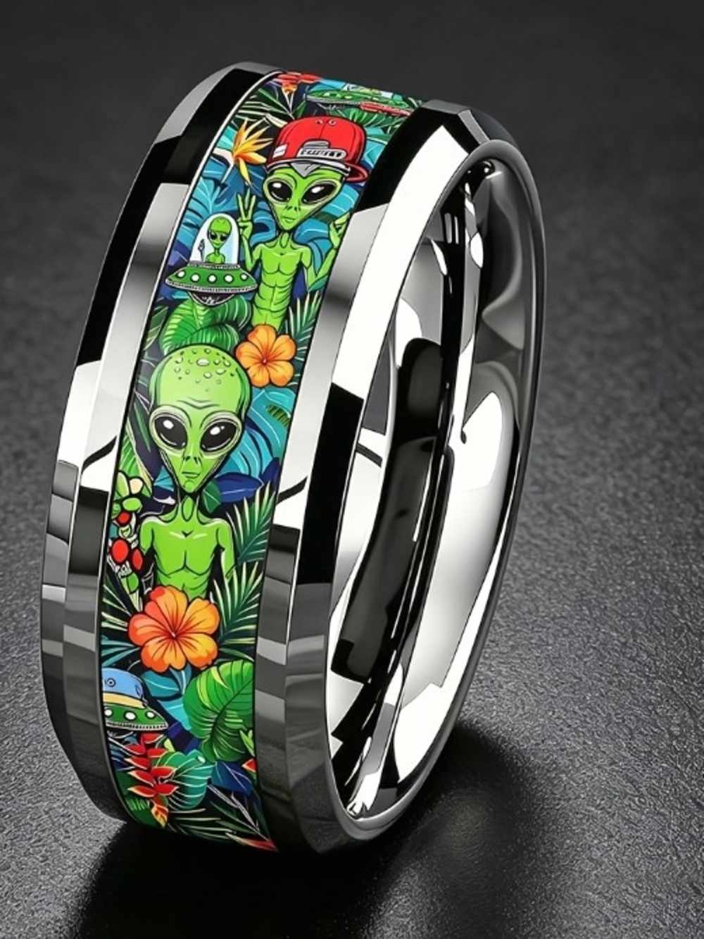 Alien Tropical Ring - Green Size 7 Womens